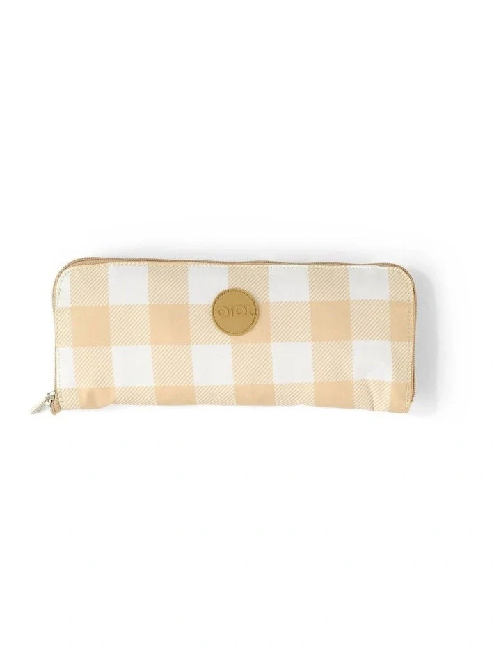 Fold-Up Tote - Beige Gingham - Image 4