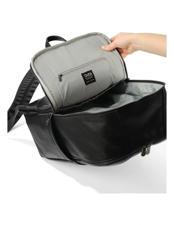 Nappy Backpack | Multitasker - Black Vegan Leather - Image 4
