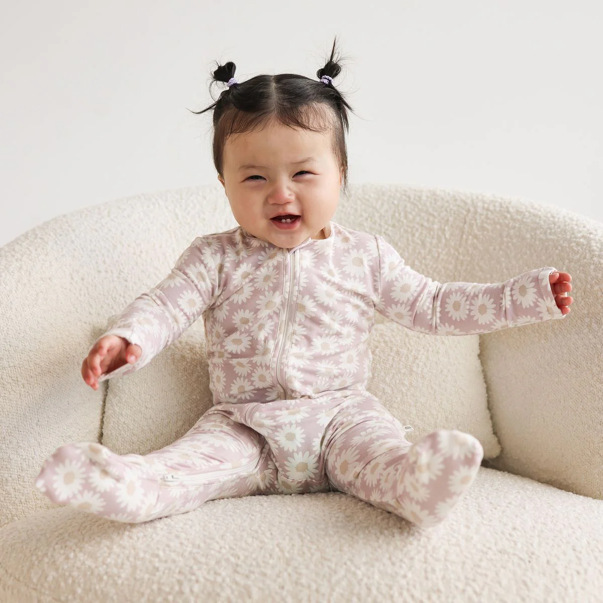 Onesie | Day or Night Long Sleeve - Lilac Daisy - Image 2