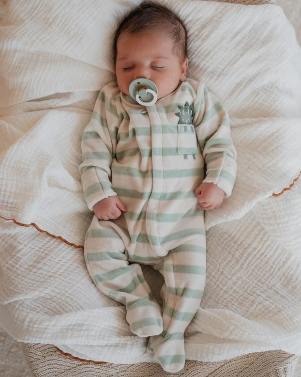 Onesie | Velour - LS Zip - Isaac Stripe - Image 2