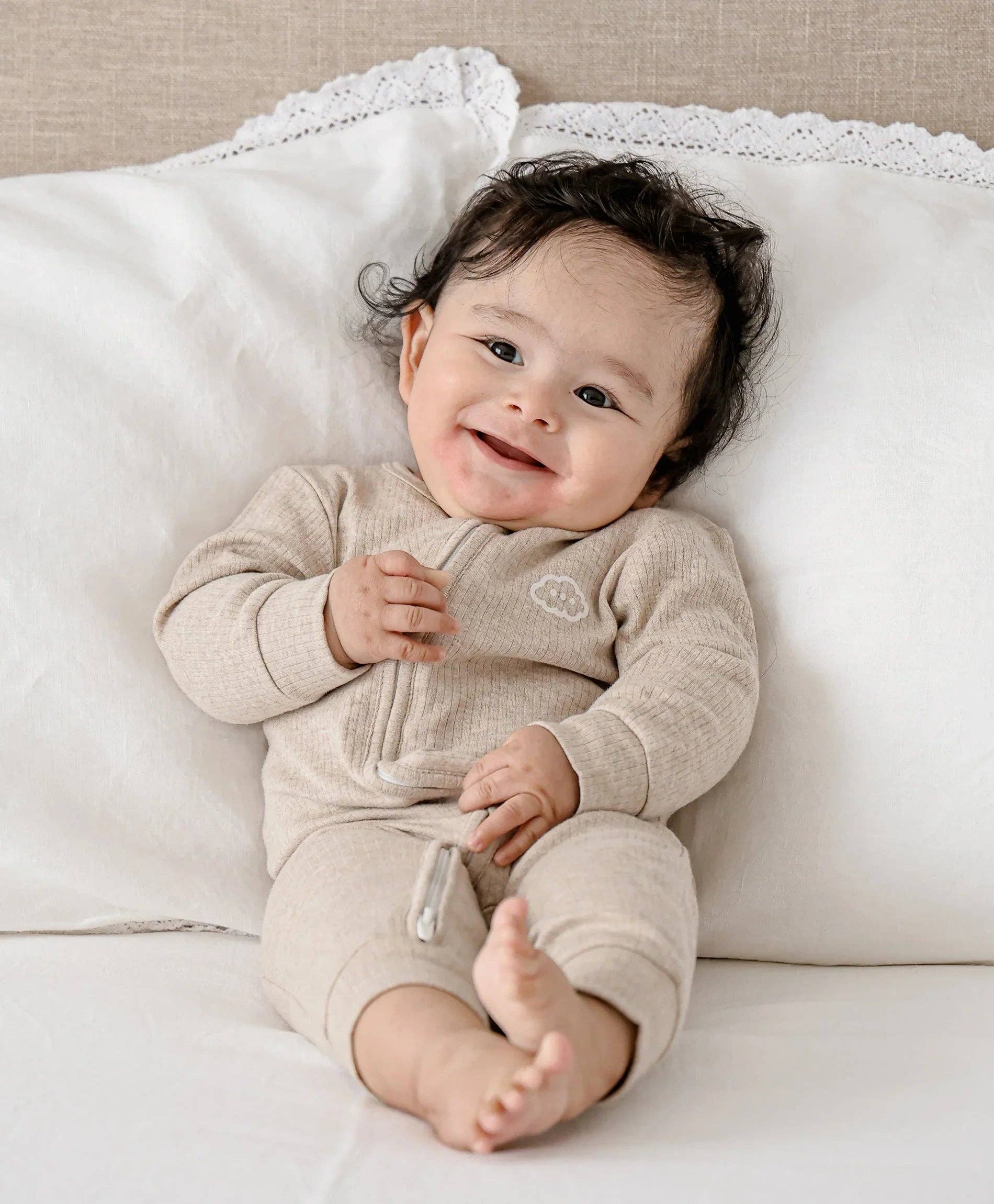 Organic Cotton Growsuit - Heather Oat - Image 4