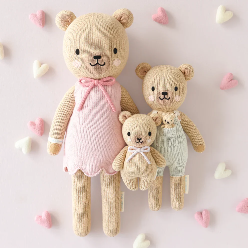 Plush | Baby Honey Bear (lavender bow) - Image 7