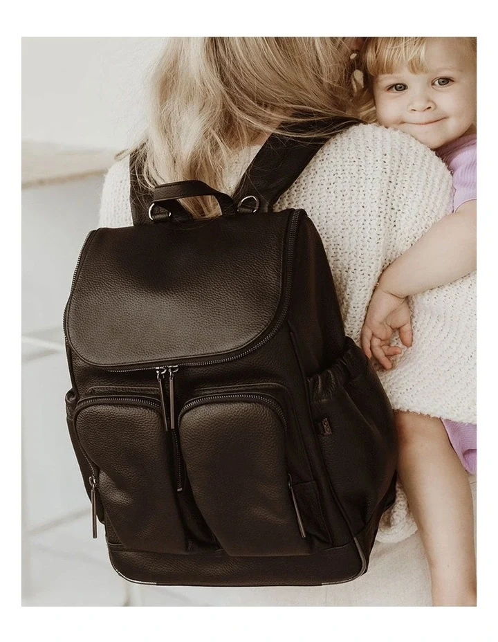Nappy Backpack | Signature - Black Vegan Leather - Image 3