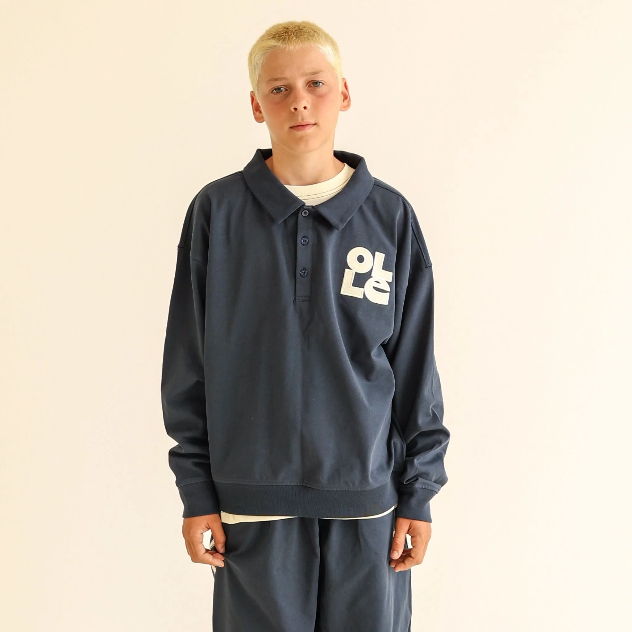 Top | Long Sleeve OG Rugby - Washed Navy - Image 3